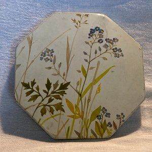 Vintage IRA Denmark Floral Octagon Tin Box